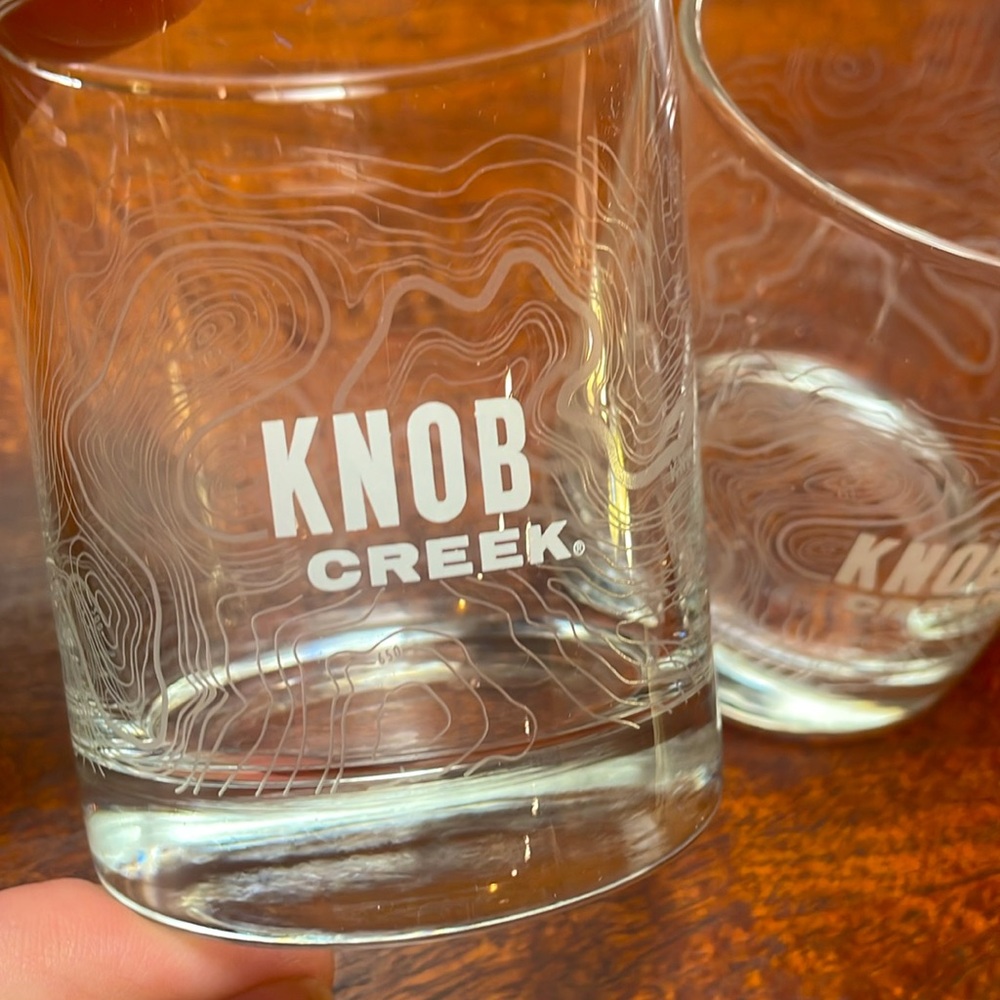 Beautiful Knob Creek Low Ball Glasses x2